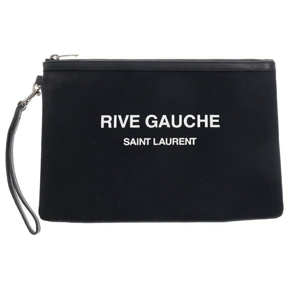 SAINT LAURENT PARIS RIVE GAUCHE Leather Shoulder Bag Black - Picture 1 of 6